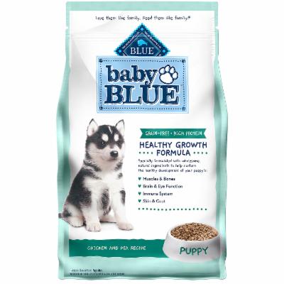 Blue Buffalo Baby Blue Grain Free High Protein Natural Chicken and Pea Recipe Dry Puppy Food, 4 Lbs.