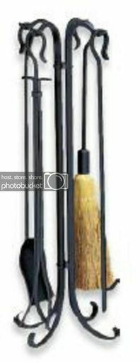 Uniflame 5 PC. BLACK HEAVY WEIGHT RUSTIC FIRESET F-1128 Fire Set NEW