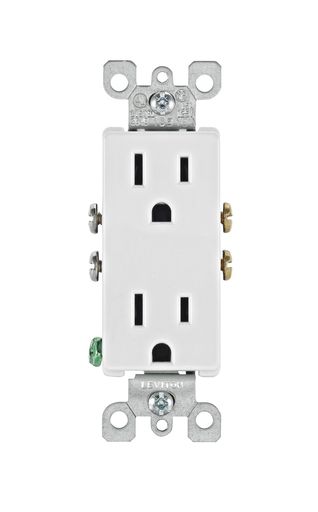 Leviton 5325-WMP 15 Amp, 125 Volt, Decora Duplex Receptacle, Residential Grade,