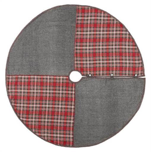 Patchwork Tree Skirt in Cherry Red and Iron Gray [ID 3735329]