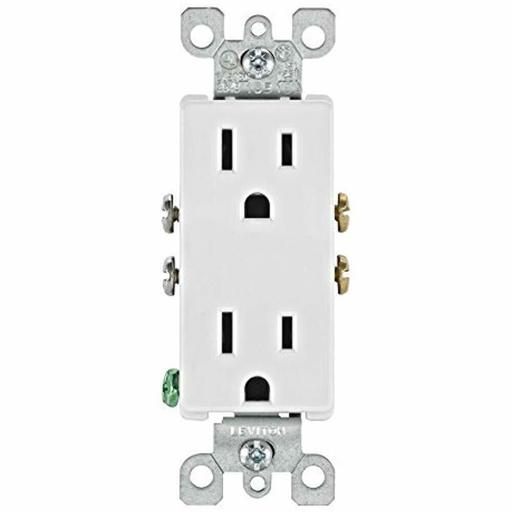 5325-WMP 15 Amp, 125 Volt, Decora Duplex Receptacle, Residential Grade, White,