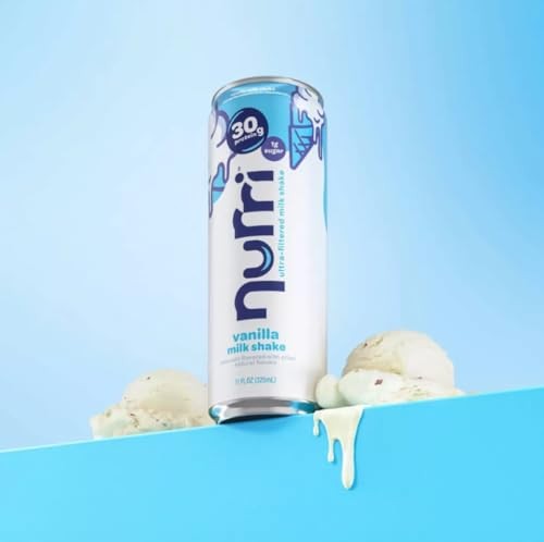 Nurri Protein Milk Shake Vanilla Flavor, 30g Protein, 1g Sugar, 150 Calories, 10 Vitamins & Minerals, 11 Fl Oz Ready-to-Drink Shakes, 15 Pack (Vanilla thumbnail