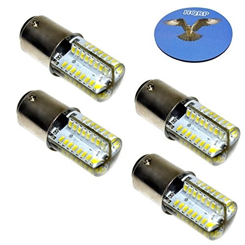 HQRP 4-Pack 110V LED Light Bulbs Cool White for Pfaff 1197 / 1209 / 1211 / 1212 / 1213 / 1214 / 1216 / 1217 / 1222 / 1229 Sewing Machine Plus HQRP Coa