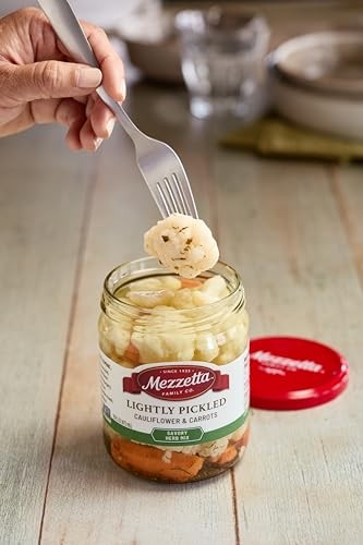 Mezzetta Pickled Vegetables Cauliflower and Carrots – Brined with Savory Herbs – Vegan Crunchy Snacks – No Artificial Colors or Flavors – Non- thumbnail