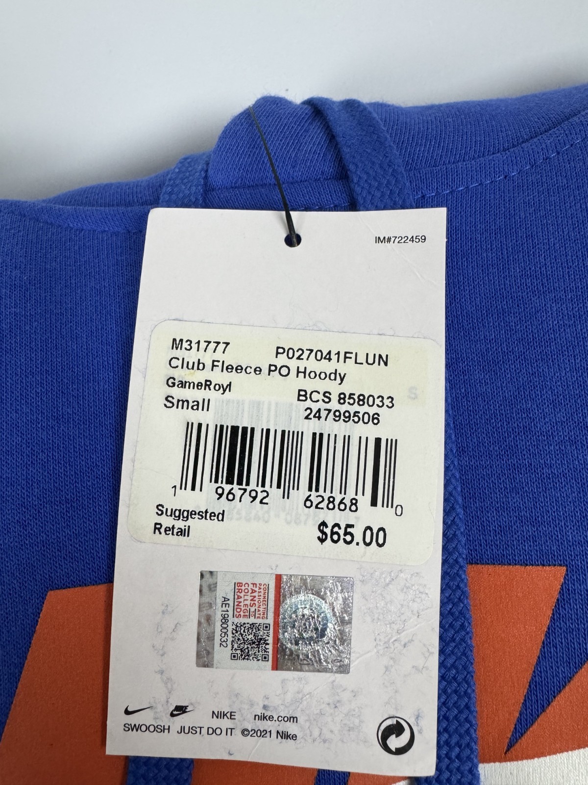 Nike Florida Gators Pullover Hoodie Gainesville Blue NWT Size Small $65 thumbnail