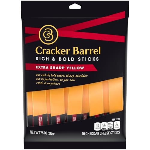 Cracker Barrel Extra Sharp Cheddar Cheese Sticks (10 Sticks) thumbnail