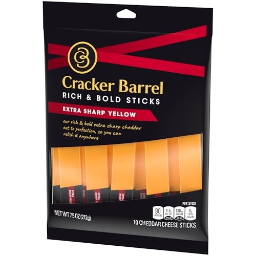 Cracker Barrel Extra Sharp Cheddar Cheese Sticks (10 Sticks) thumbnail