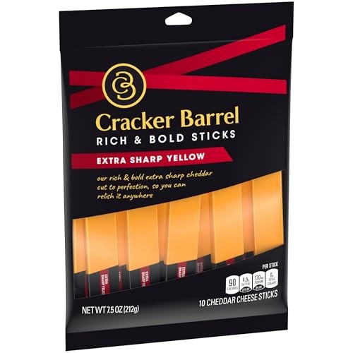 Cracker Barrel Extra Sharp Cheddar Cheese Sticks (10 Sticks) thumbnail