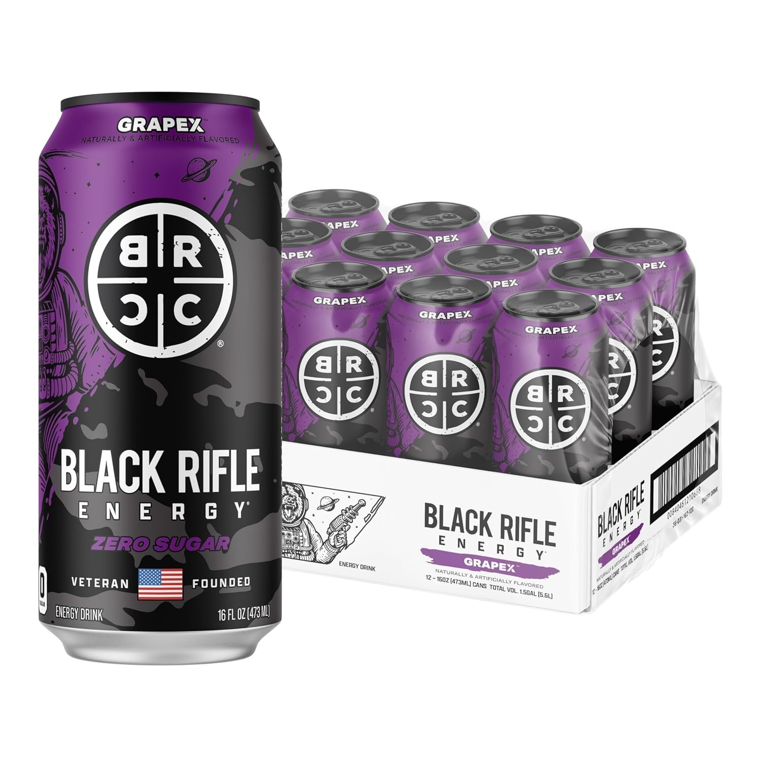 Grapex Zero Sugar Energy Drink, 200Mg Caffeine, 16 Fl Oz Can (Pack of 12) thumbnail