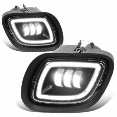 DNA Motoring FL-HAY-001-BK for 2008 to 2017 Freightliner Cascadia LED Halo Ring DRL + Projector Front Driving Fog Light Lamp Set 09 10 11 12 13 14 15 