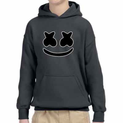 Trendy USA 1136 - Youth Hoodie Marshmello DJ Smiley Face Unisex Pullover Sweatshirt XL Charcoal