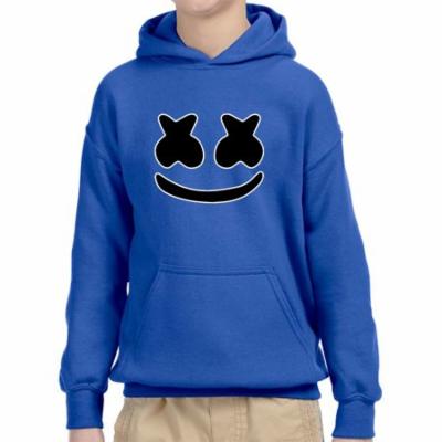 Trendy USA 1136 - Youth Hoodie Marshmello DJ Smiley Face Unisex Pullover Sweatshirt Large Royal Blue