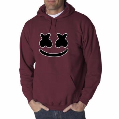 Trendy USA 1136 - Adult Hoodie Marshmello DJ Smiley Face Sweatshirt Large Maroon