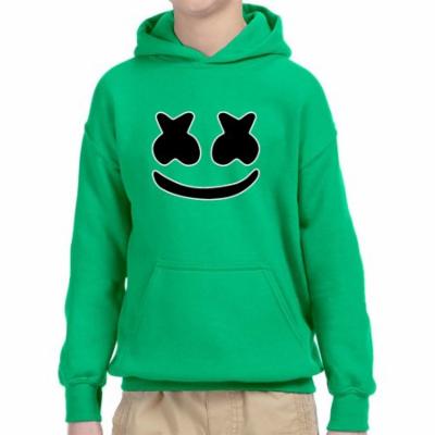 Trendy USA 1136 - Youth Hoodie Marshmello DJ Smiley Face Unisex Pullover Sweatshirt XL Kelly Green