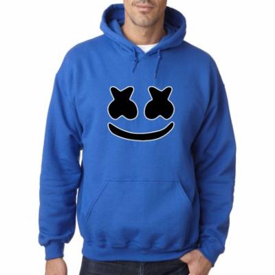 Trendy USA 1136 - Adult Hoodie Marshmello DJ Smiley Face Sweatshirt Small Royal Blue