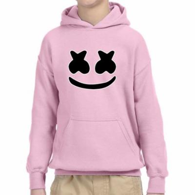 Trendy USA 1136 - Youth Hoodie Marshmello DJ Smiley Face Unisex Pullover Sweatshirt Small Light Pink