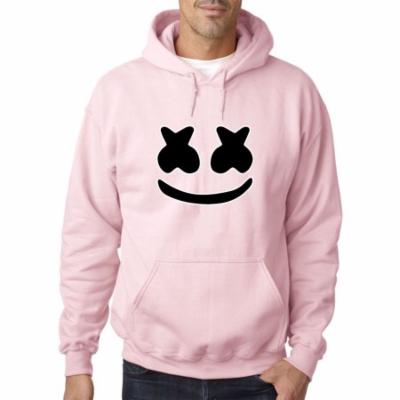 Trendy USA 1136 - Adult Hoodie Marshmello DJ Smiley Face Sweatshirt Large Light Pink