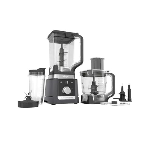 Ninja Deluxe Kitchen System, 1600 Watts, Auto-iQ Technology, 2.6L Pitcher, 2.1L Food Processor, 710ml Single-Serve Cup, 7 Preset Programs, Smoothie Ma thumbnail