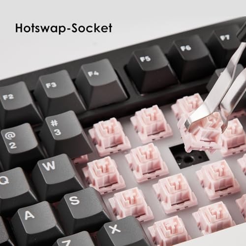 Akko 5075 V3 Black & Silver Gaming Keyboard, 75% Multi-Modes Gasket Mount Mechanical Keyboard Programmable with RGB Backlit Hot-swappable Frost Pink S thumbnail