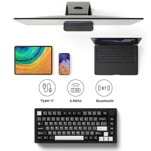 Akko 5075 V3 Black & Silver Gaming Keyboard, 75% Multi-Modes Gasket Mount Mechanical Keyboard Programmable with RGB Backlit Hot-swappable Frost Pink S thumbnail