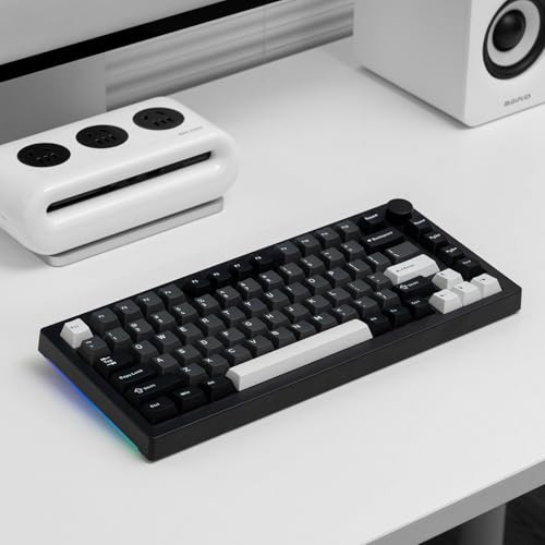 Akko 5075 V3 Black & Silver Gaming Keyboard, 75% Multi-Modes Gasket Mount Mechanical Keyboard Programmable with RGB Backlit Hot-swappable Frost Pink S thumbnail