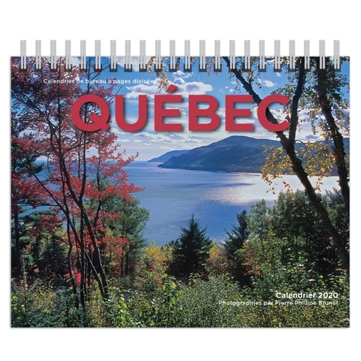 Quebec 2020 7.5 X 6 Inch Monthly Double-View Desk Calendar, Canada Travel Scenic Outdoor (French Edition)