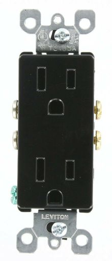 Leviton 5325-E 15 Amp, 125 Volt, Decora Duplex Receptacle, Residential Grade,...