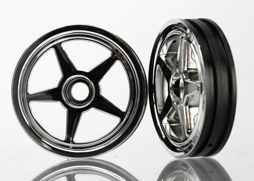 Traxxas 6974 Front 5-Spoke Chrome Wheels (2): 1/8 NHRA Funny Car