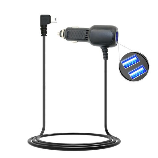 2 USB Ports 12V in-Car Charger for Garmin Nuvi 2408 2418 2518 2508 2598 3598