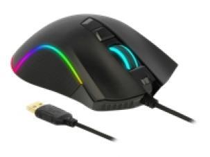 DeLOCK Gaming - Maus - Ergonomisch - Für Rechtshänder - Optisch - 7 Tasten - Kabelgebunden - USB - Schwarz - Retail (12670)