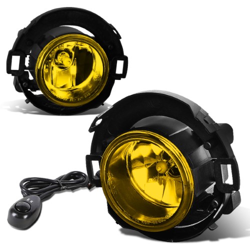 For 2005 to 2015 Nissan Xterra / Frontier Pair of Fog Lights + Wiring Kit + Switch (Amber Lens) 06 07 08 09 10 11 12 13 14