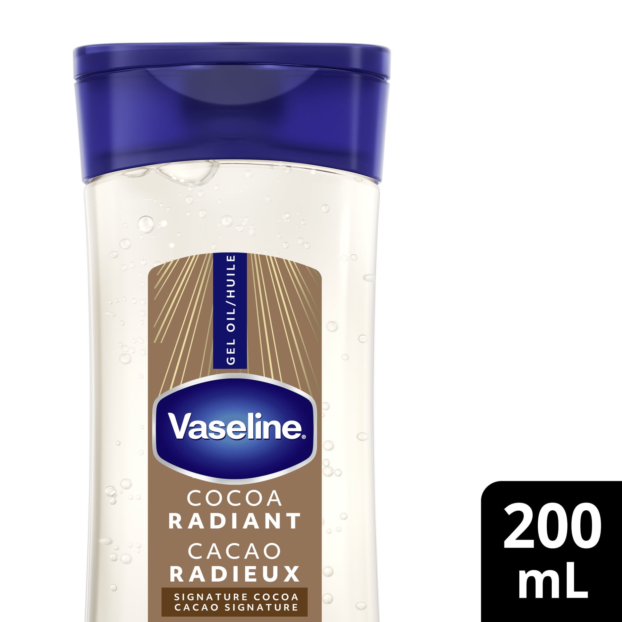 Vaseline Intensive Care Cocoa Radiant Body Gel Oil for Glowing Skin Made with 100% Pure Cocoa Butter + Replenishing Oils, 200ml 200ml