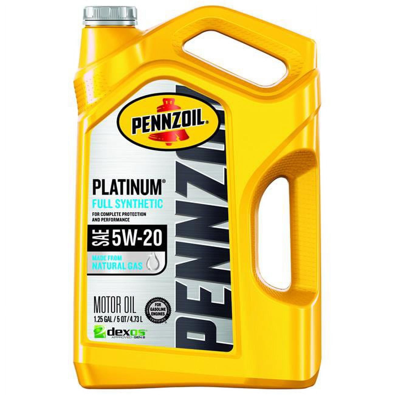 Pennzoil 8069233 5 Qt. 5w-20 Platinum Gasoline Synthetic Motor Oil - Pack of 3 5 Qt