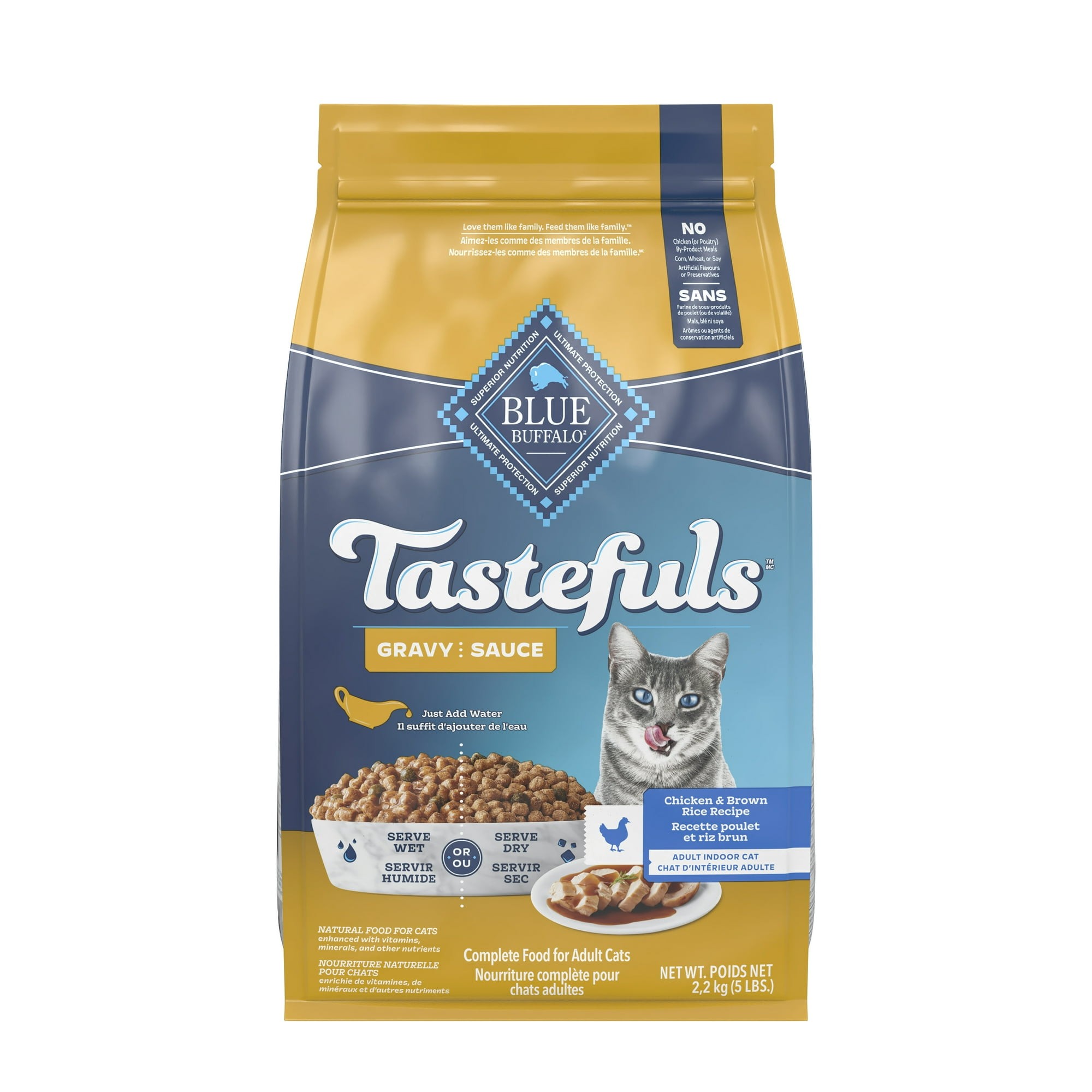 Blue Buffalo Tastefuls Gravy and Chicken and Rice Dry Cat Food, 2.2-kg