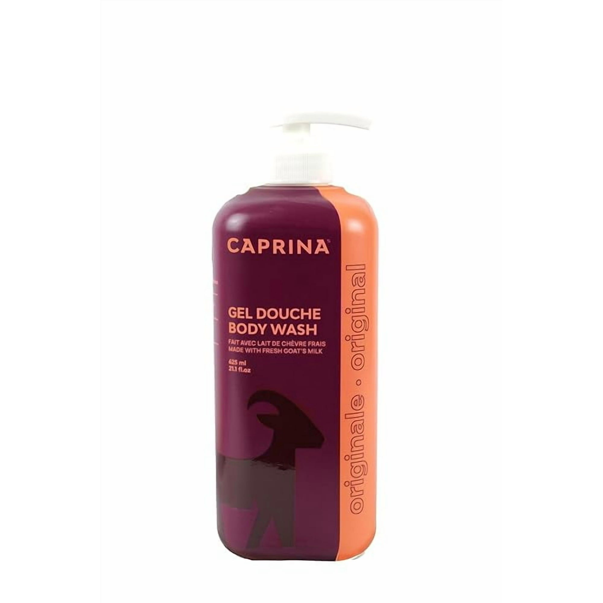 Caprina Fresh Goat's Milk Body Wash, Original Formula, 625 Ml, Moisturizing Cleanser for Normal Skin, Gentle Daily Hydration 2-Pack