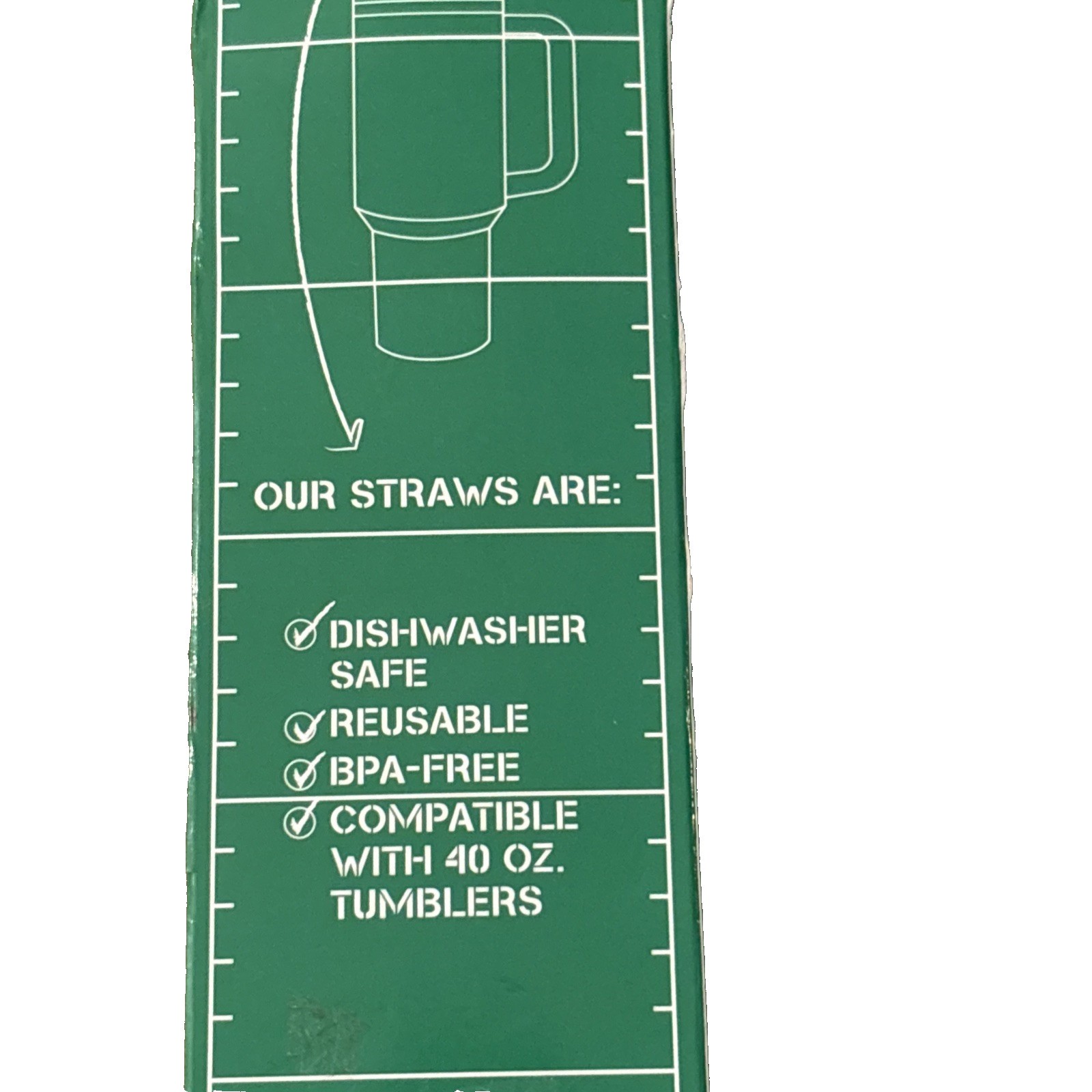 CharCharms 40oz Tailgate Football Tumbler Straws 6‑Pack Reusable New