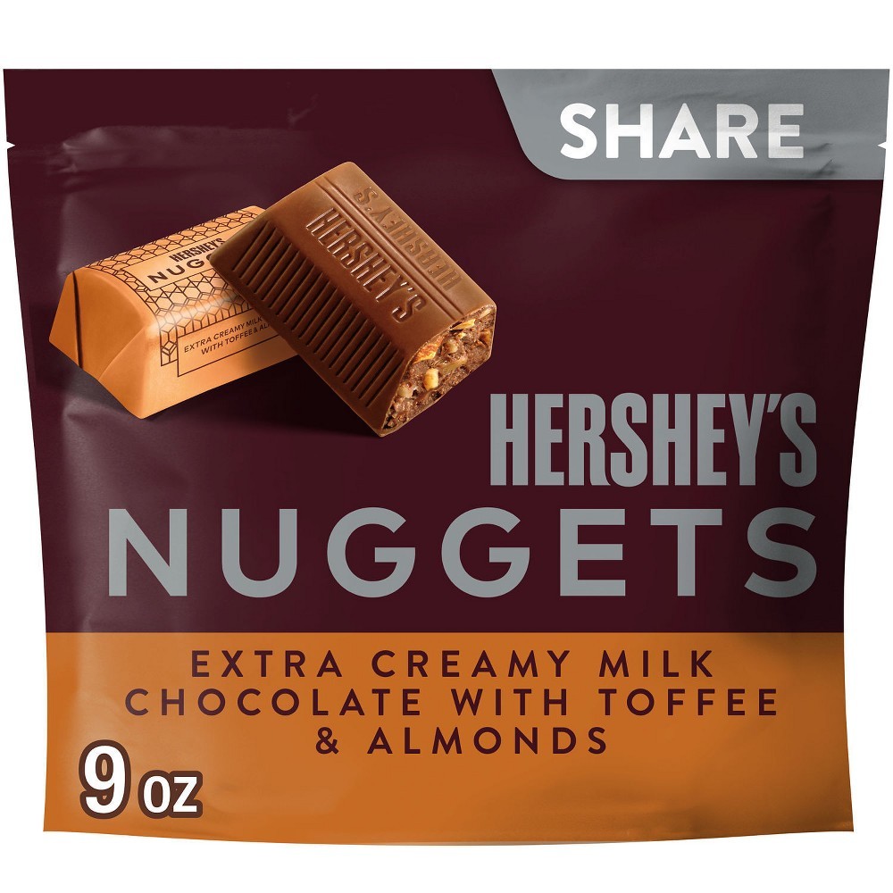 HERSHEY'S Nuggets Milk Chocolate, Toffee and Almonds Candy - 9oz