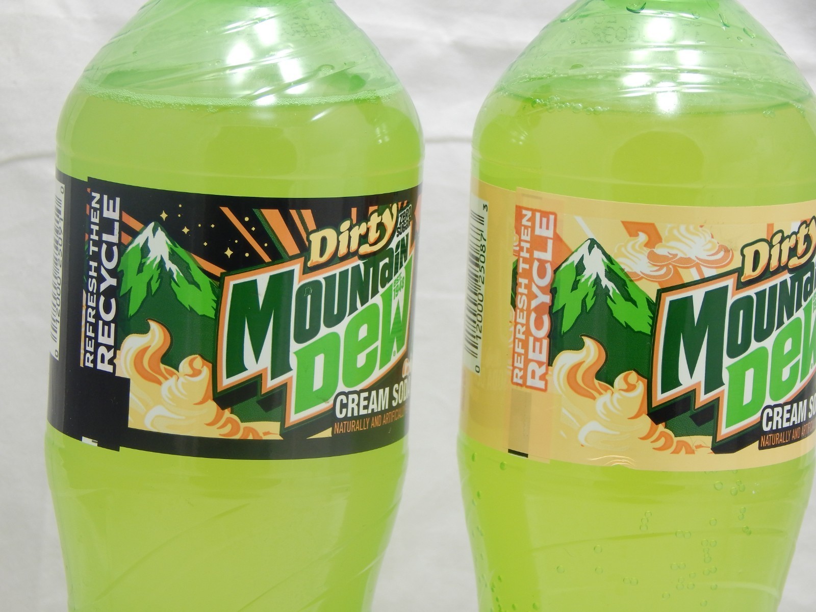 Dirty Mountain Dew Cream Soda Dew 1-Zero Sugar 1-Regular 2-20oz Bottles New MTN thumbnail