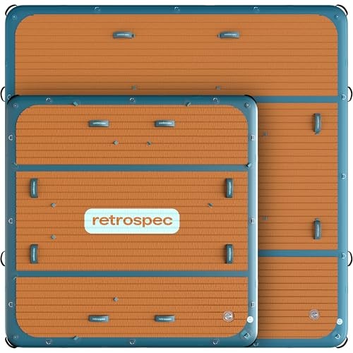 Retrospec Siesta Dock 7' & 10' XL Inflatable Floating Platform - Lake & Pool Essential with 1050lb & 1500lb Capacity - Multi-Person Water Dock with D- thumbnail