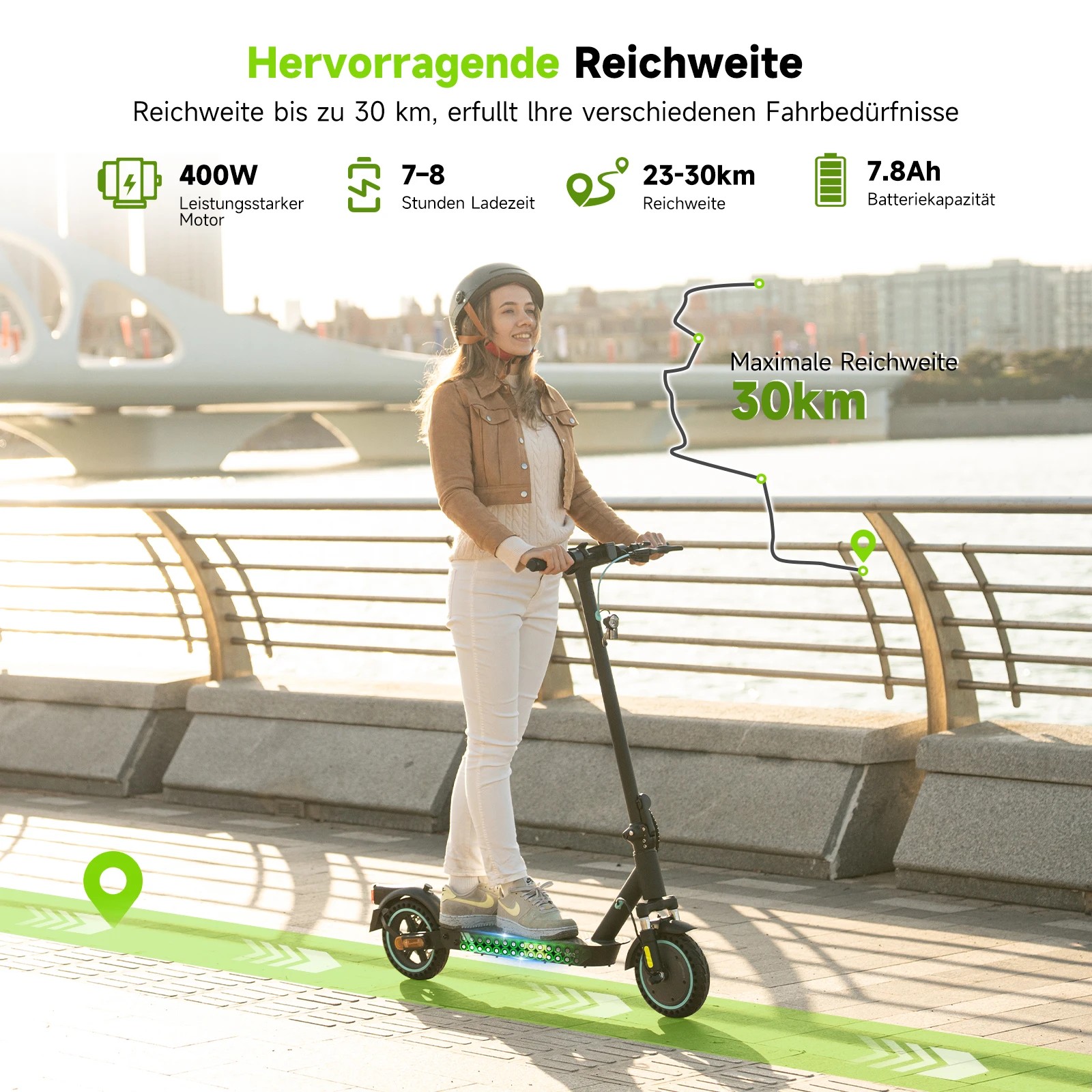 RCB Elektroroller Für Erwachsene EV85F ABE, APP-Steuerung, 400-W-Motor, 7,8-Ah-Akku, 20 Km/h Höchstgeschwindigkeit, 30 Km Reichweite, Gewicht 15 Kg, thumbnail