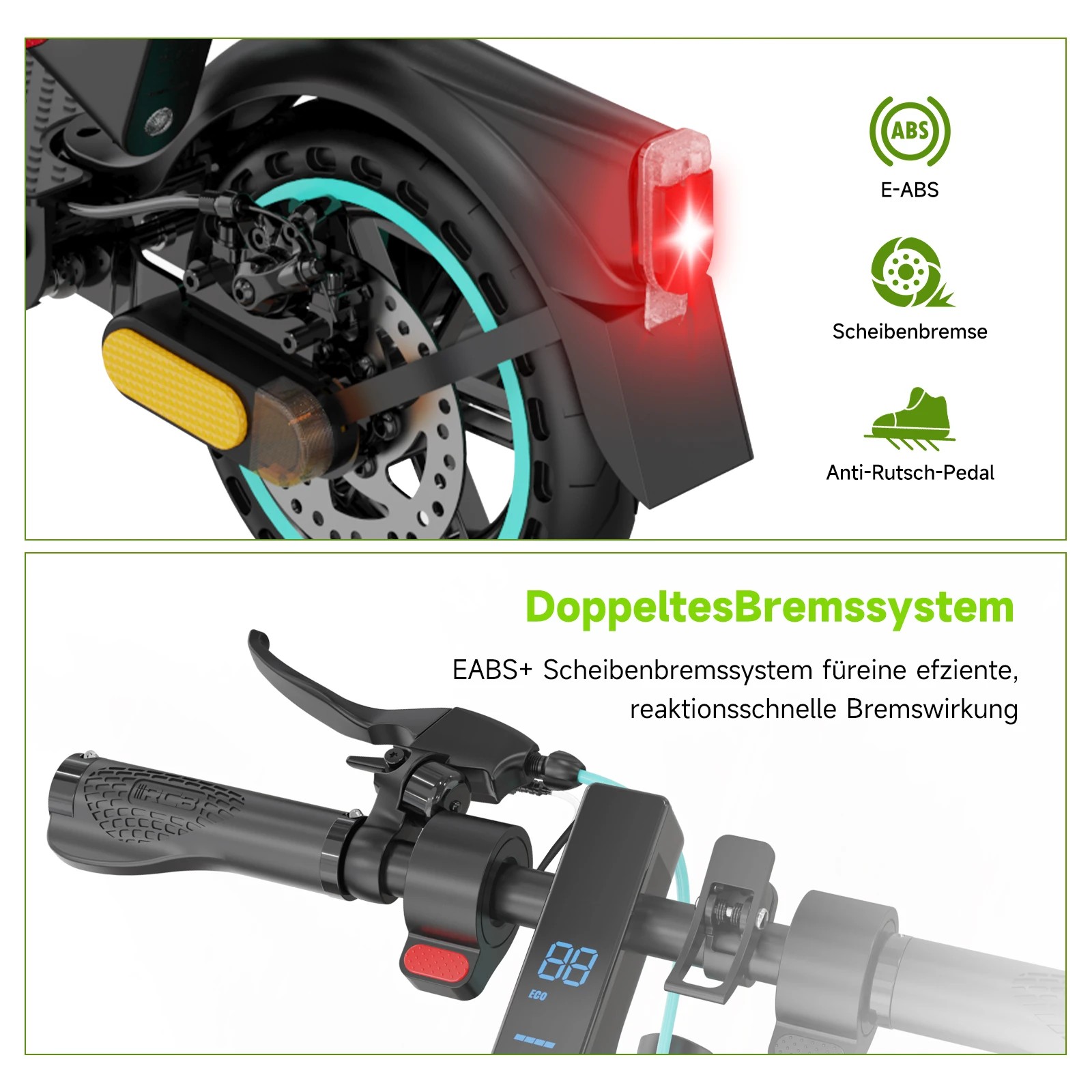RCB Elektroroller Für Erwachsene EV85F ABE, APP-Steuerung, 400-W-Motor, 7,8-Ah-Akku, 20 Km/h Höchstgeschwindigkeit, 30 Km Reichweite, Gewicht 15 Kg, thumbnail