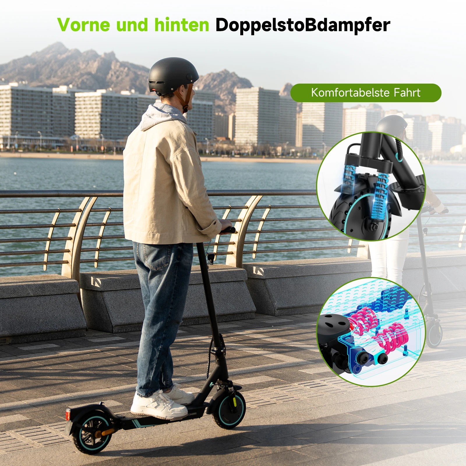 RCB Elektroroller Für Erwachsene EV85F ABE, APP-Steuerung, 400-W-Motor, 7,8-Ah-Akku, 20 Km/h Höchstgeschwindigkeit, 30 Km Reichweite, Gewicht 15 Kg, thumbnail