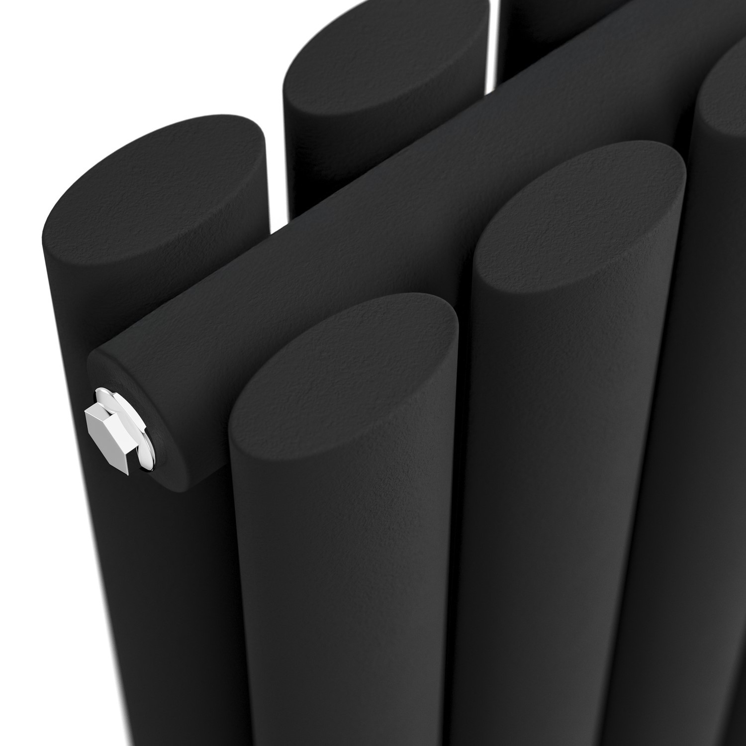 Sorrento Midnight Black Vertical Oval Designer Radiator 1800x590mm Double Panel 6229 BTU thumbnail
