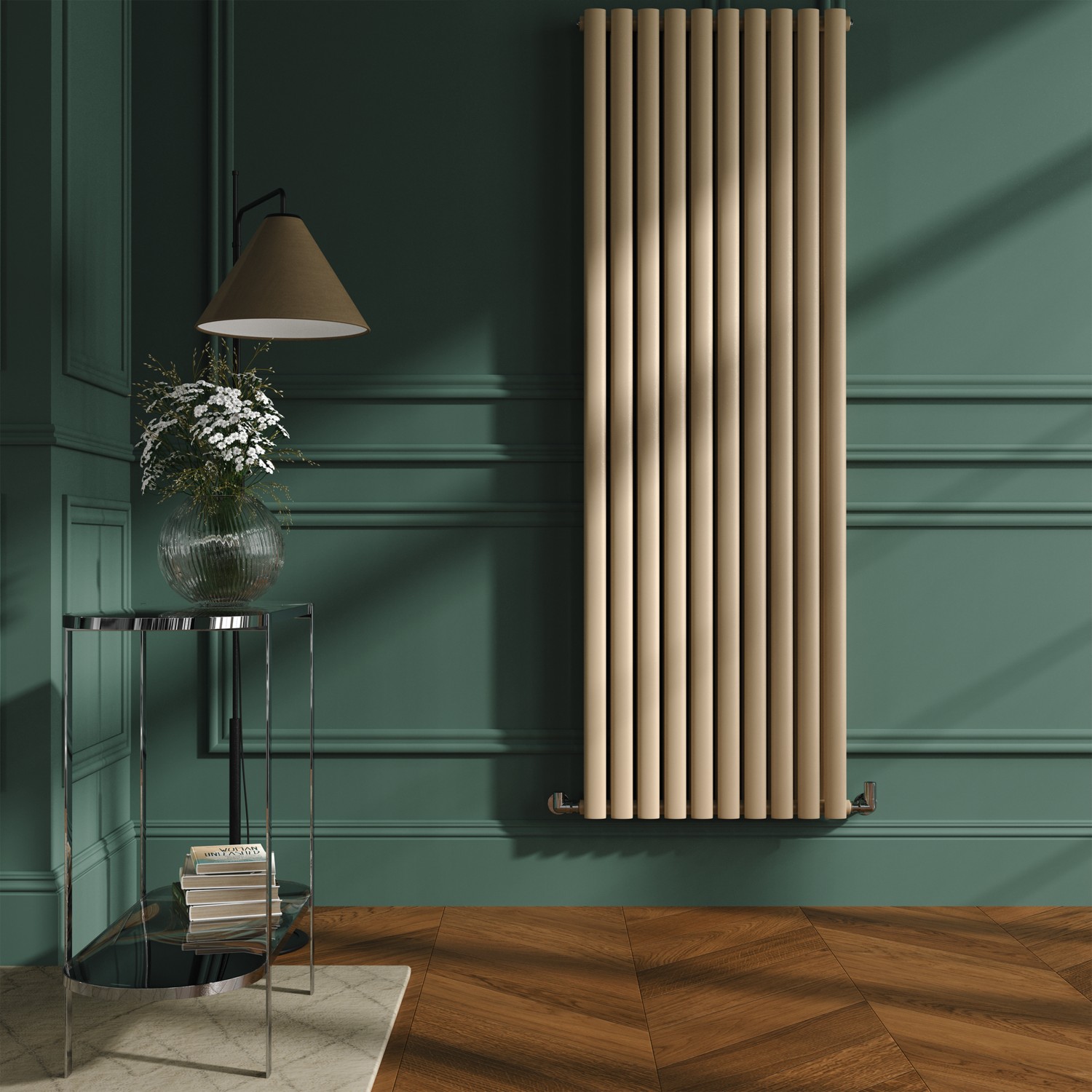 Sorrento Elk Brown Vertical Oval Designer Radiator 1800x590mm Double Panel 6229 BTU