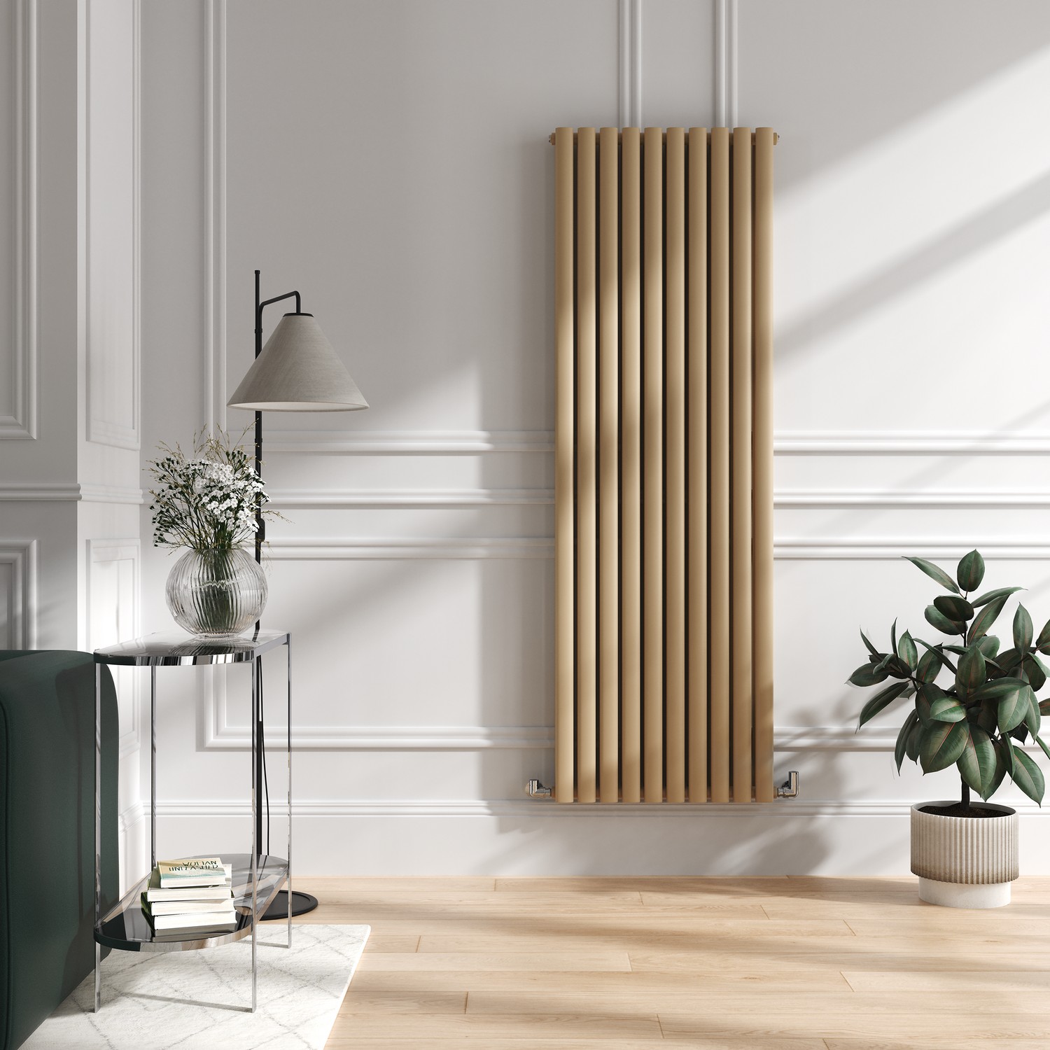 Sorrento Elk Brown Vertical Oval Designer Radiator 1800x590mm Double Panel 6229 BTU thumbnail