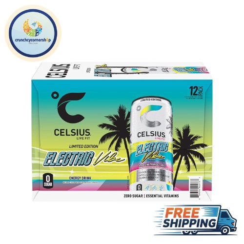 Celsius Electric Vibe Energy Drink 12 Fl. Oz., 12 Pk. FREE SHIPPING & LIMITED!!!