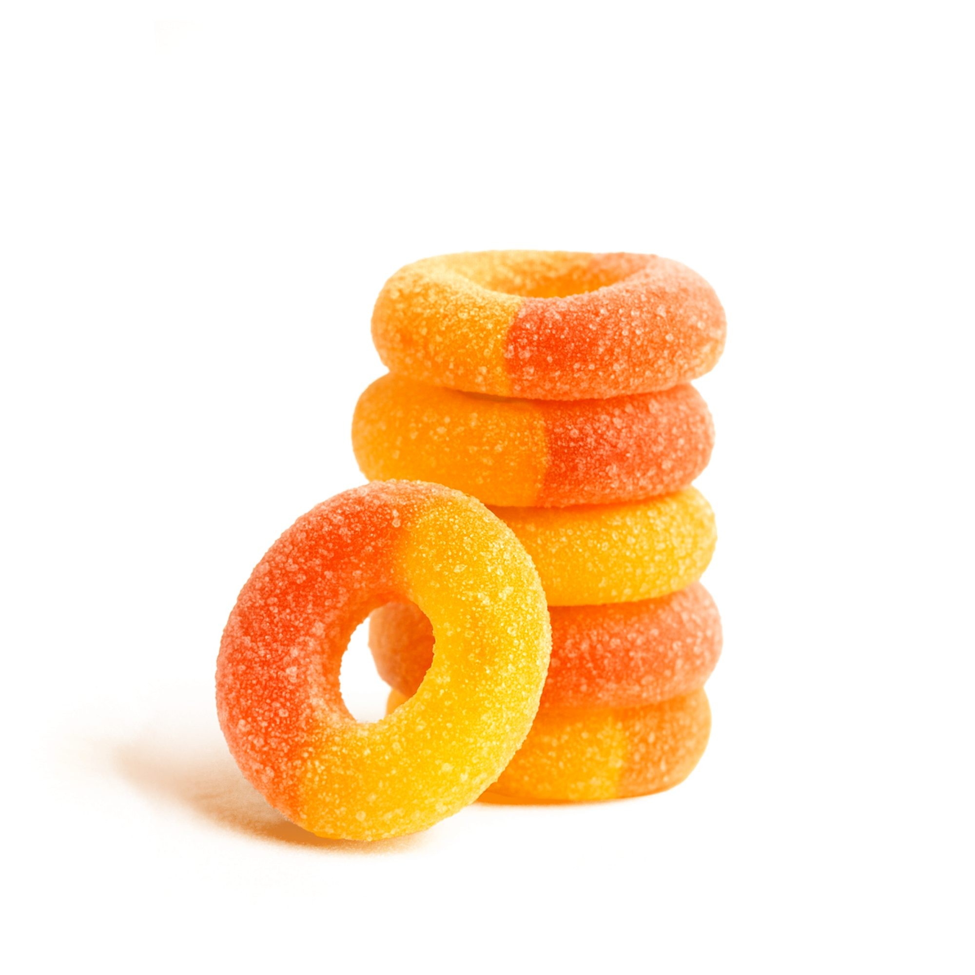 100mg Delta 8 Gummies - Peach Sour Rings (1,500mg)