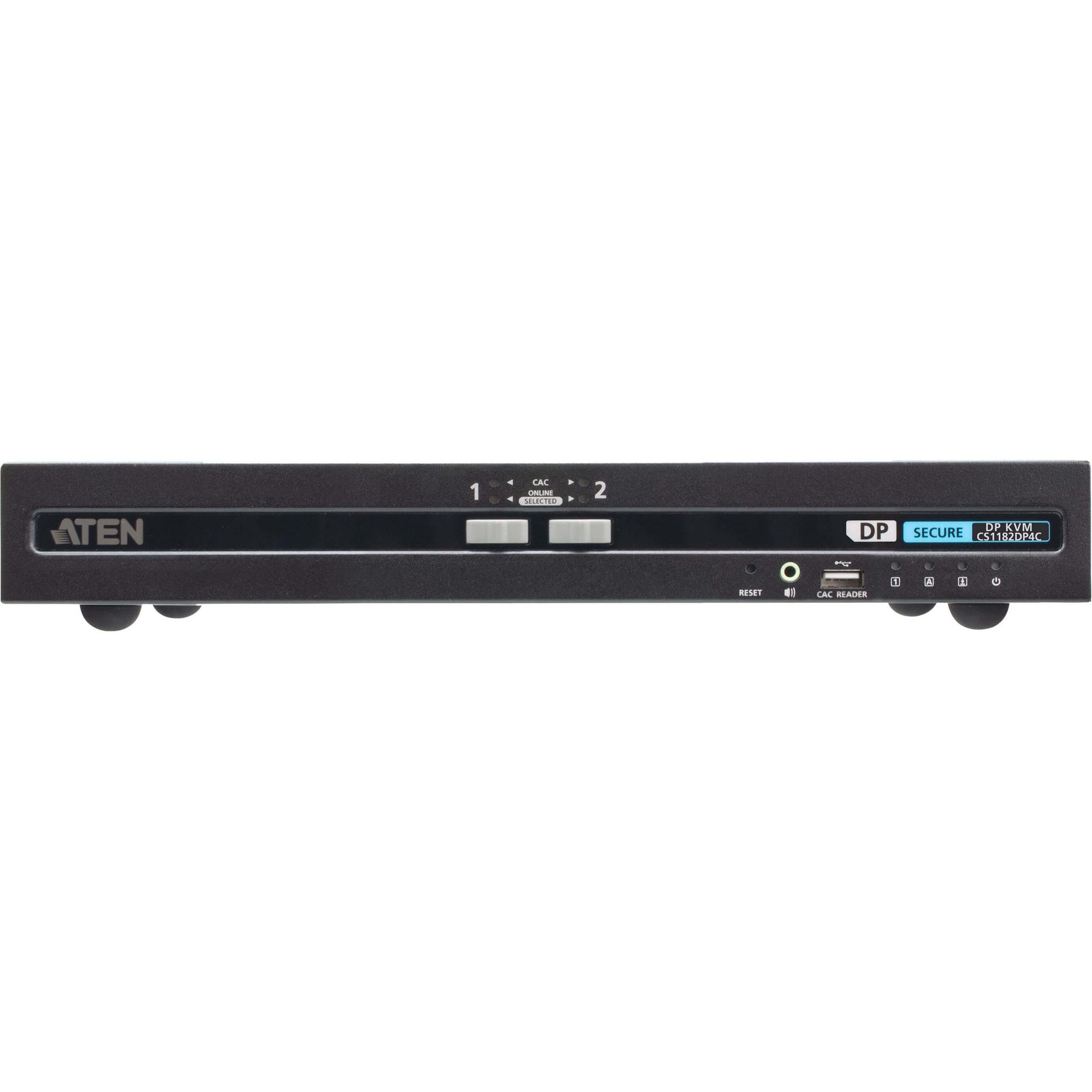 ATEN 2-Port USB DisplayPort Secure KVM Switch with CAC (PSD PP V4.0 Compliant) - 2 Computer(s) - 1 Local User(s) - 3840 X 2160 - 50 Hz  60 Hz - 7 X US