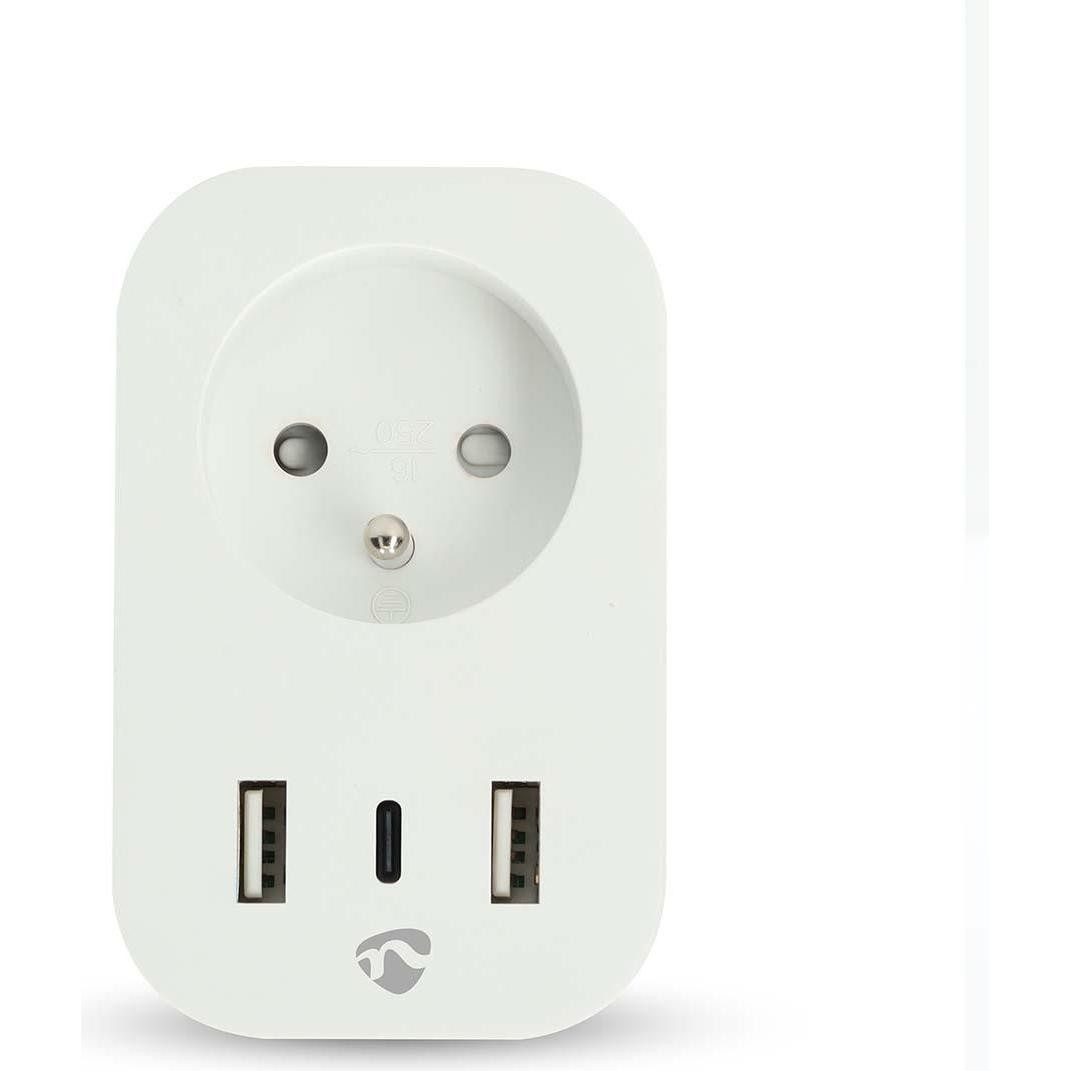 Nedis, Spina Intelligente, N WIFIP151EWT - Switchable WLAN Socket Outlet with USB FR Version