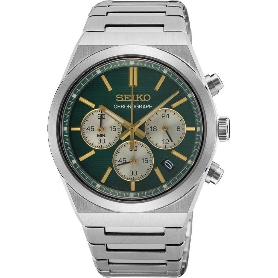 Seiko, Orologio Da Polso, SSB461P1, Nero, Argento, (Cronografo, 42mm)